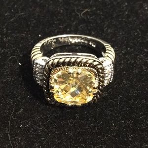 Lia Sophia lemon chiffon laddies ring two tone 7.5